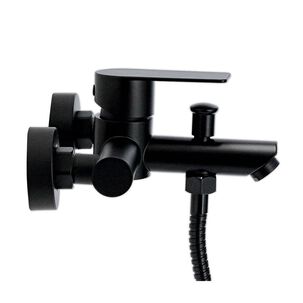 Monomando Llave Grifo Tina Ducha Modelo Bruna De Acero Inoxidable Marca Stretto Negro Mate