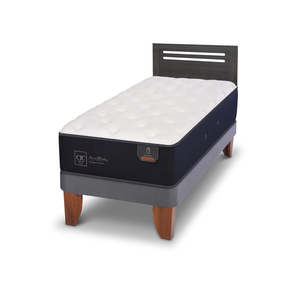 Cama Europea Cic Premium / 1.5 Plazas / Base Normal + Respaldo image number 1.0