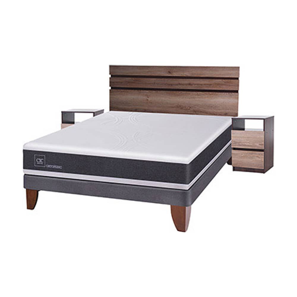 Cama Europea Cic New Ortopedic / 2 Plazas / Base Normal + Set De Maderas image number 4.0