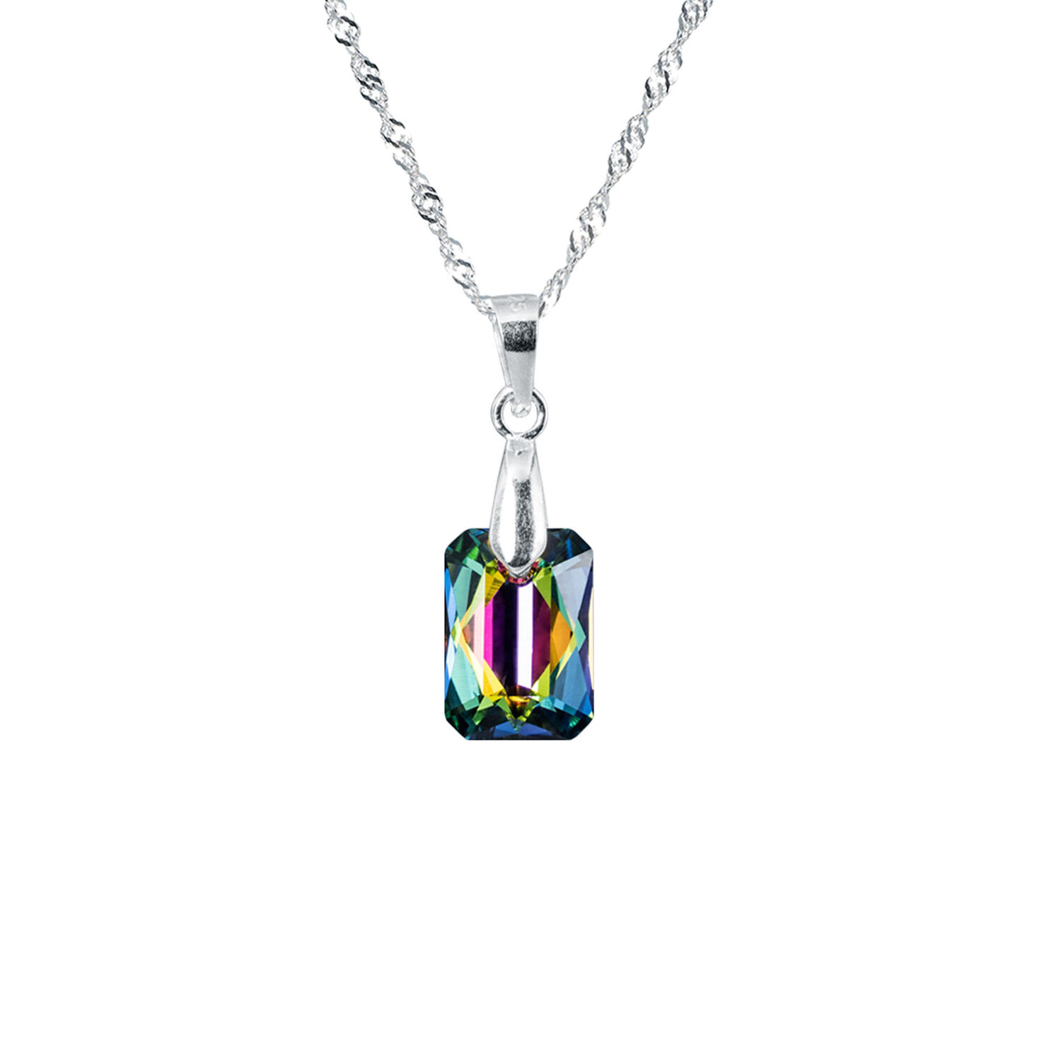 Collar Estefan&iacute;a Cristal Genuino Vitral Medium image number 0.0