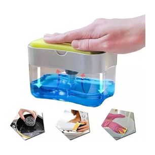 Dispensador De Jabon Lavaloza Esponja Con Recipiente 385ml