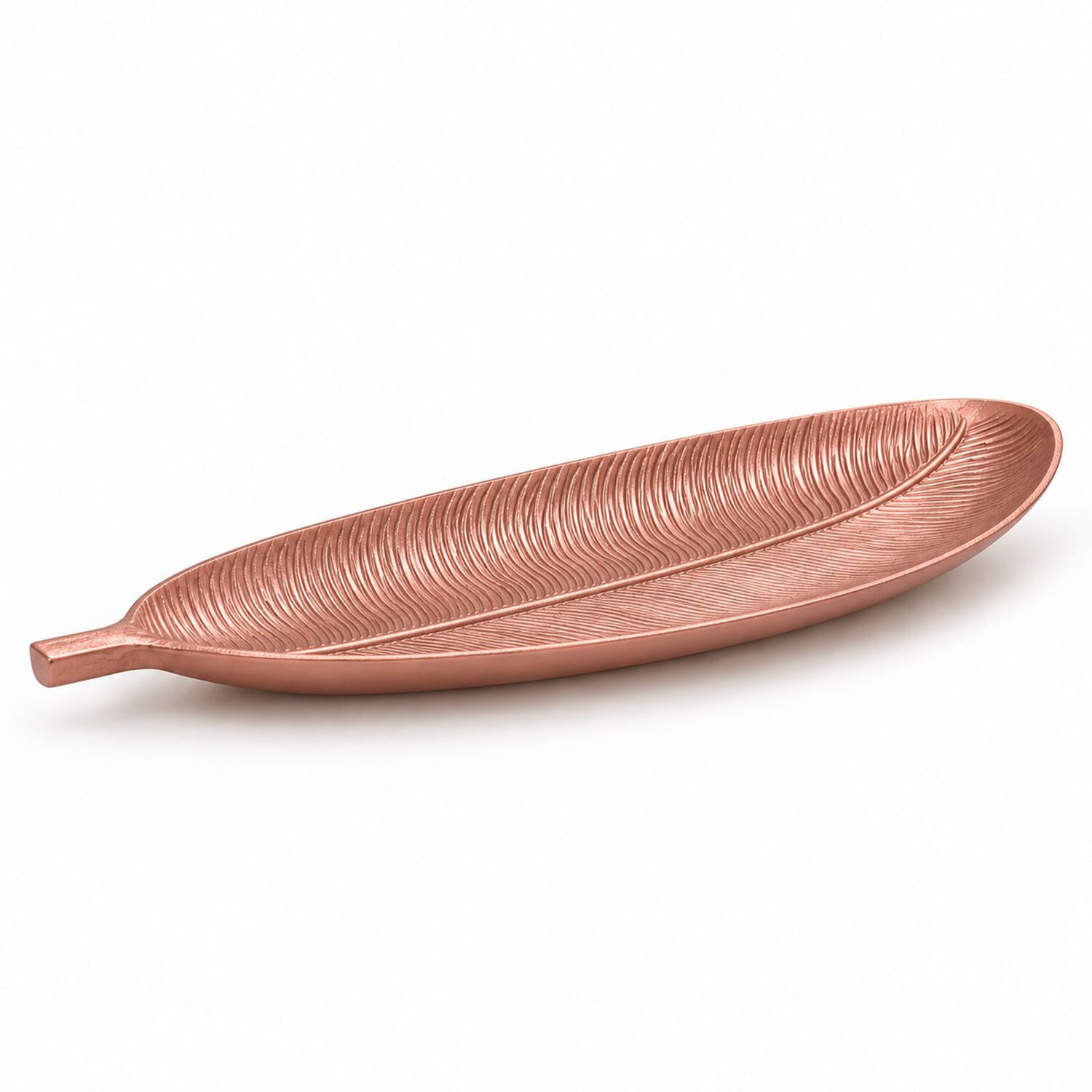 Bandeja Decorativa Forma De Hoja Estilo Moderno Organico 40 Cm Color Oro Rosa image number 5.0