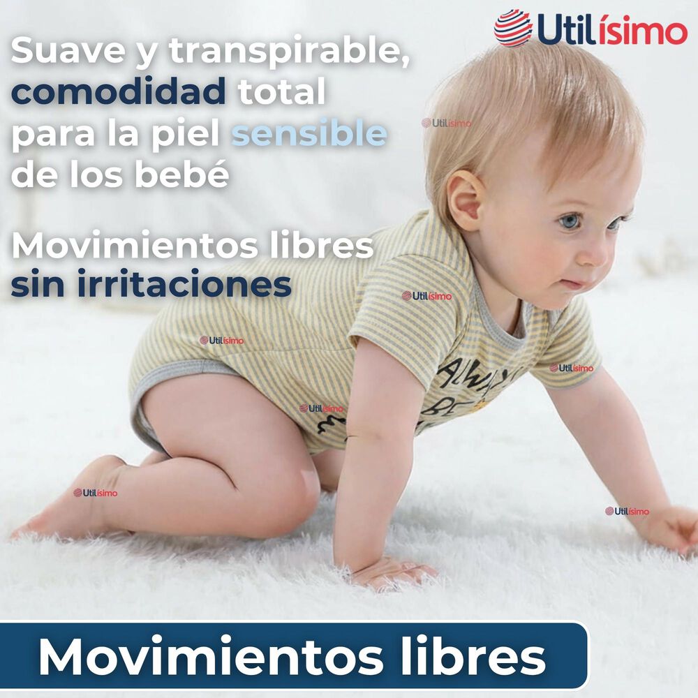 Pack 5 Bodys Ni&ntilde;o Manga Corta Tedmimak 100% Algod&oacute;n Baby Tiger image number 4.0