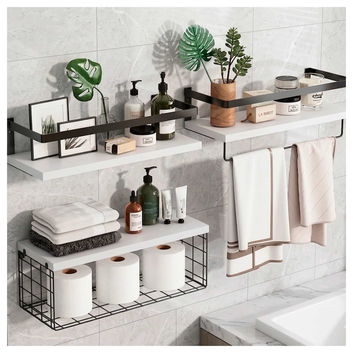 Repisas Decorativas Para Cocina, Ba&ntilde;o U Oficina 3 Piezas Multifunci&oacute;n image number 3.0