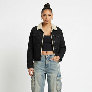 Chaqueta Mezclilla Jeans Chiporro Sherpa Mujer