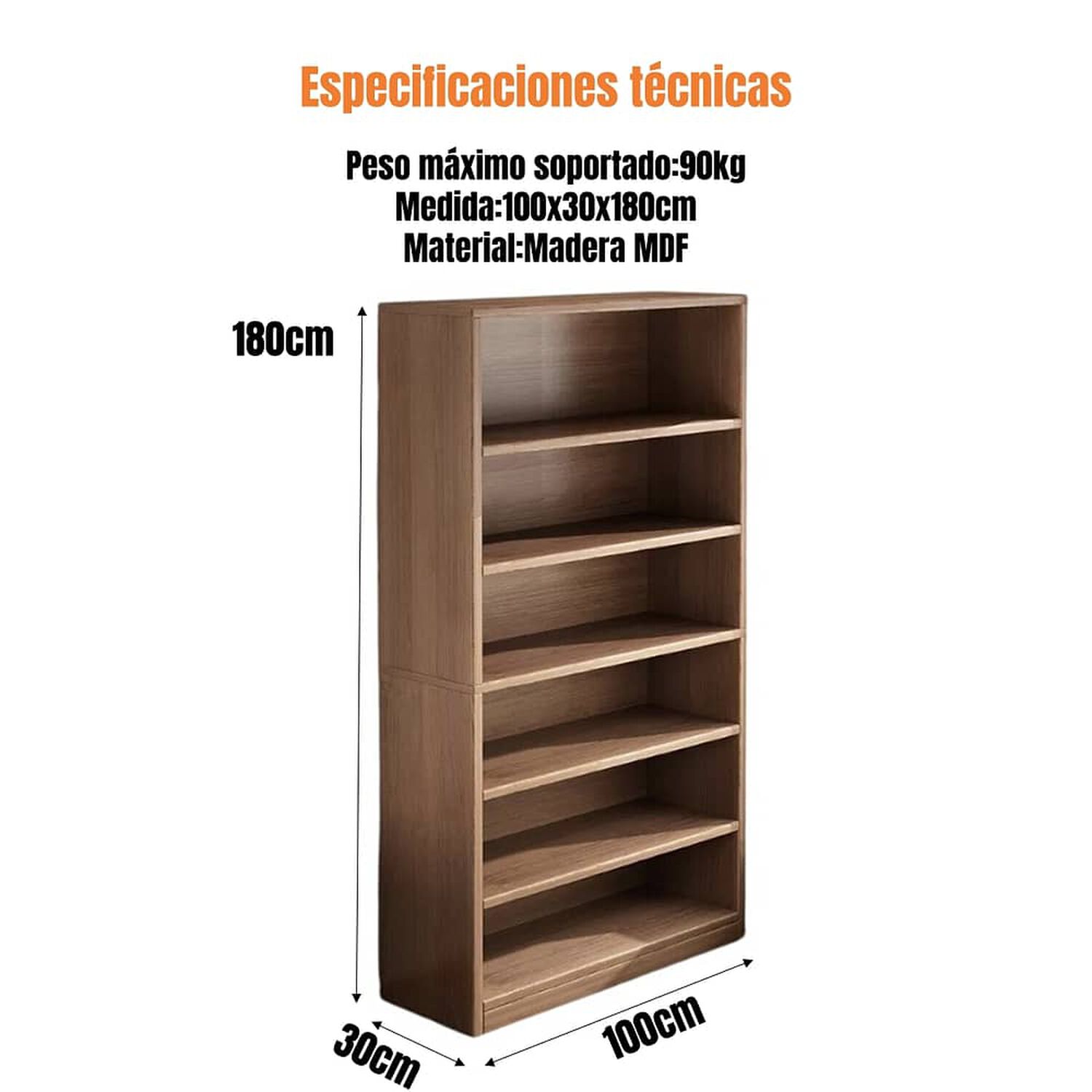Librero Biblioteca Organizador Estante 100x180cm Monte image number 3.0