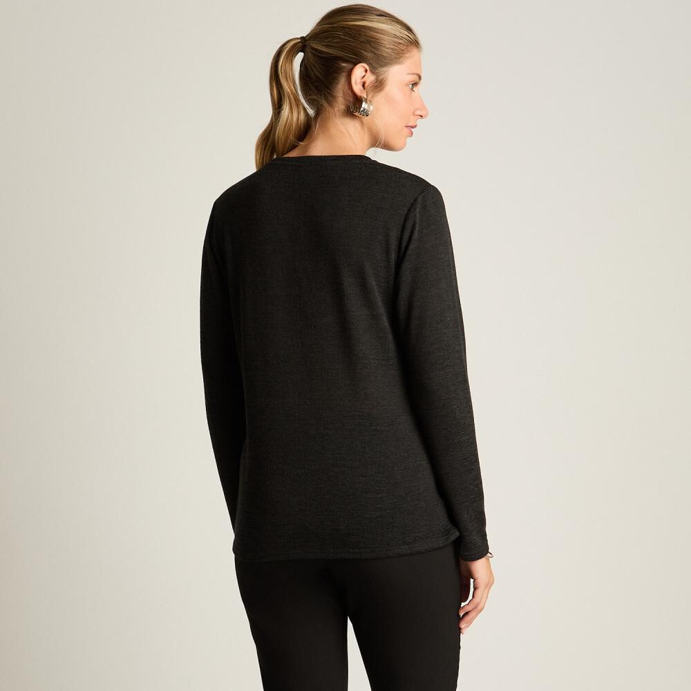 Sweater Manga Larga Con Strass Cuello Redondo Mujer Lorenzo Di Pontti image number 2.0