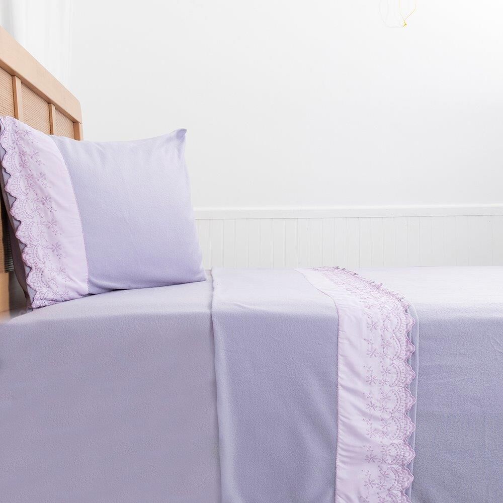 Sabana Polar Lisa Broderie 1.5 Plazas Morado image number 2.0