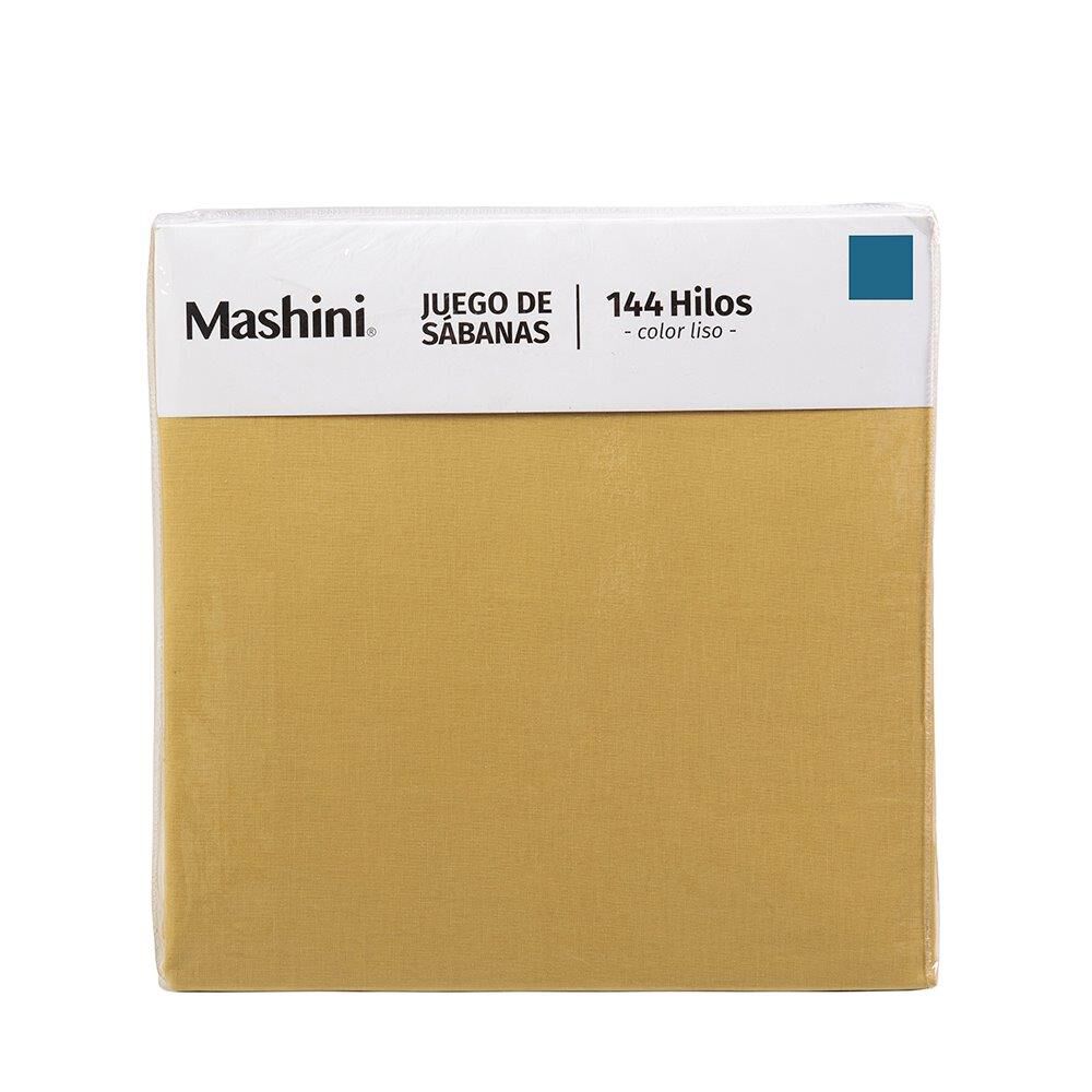 Sabana 144 Hilos Lisas 2 Plazas Mostaza image number 3.0