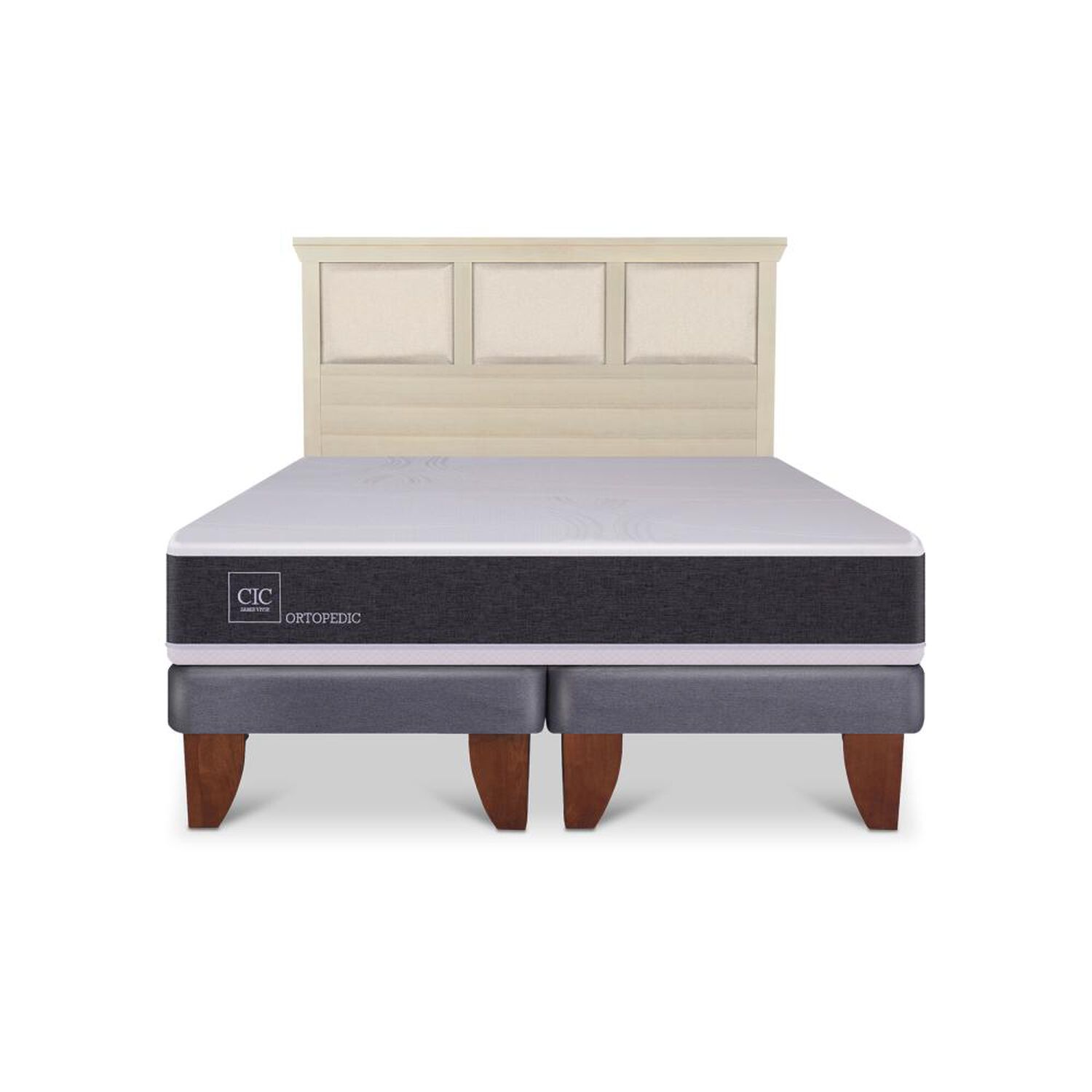 Cama Europea Cic Ortopedic / 2 Plazas / Base Dividida + Respaldo image number 0.0