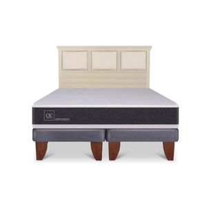 Cama Europea Cic Ortopedic / 2 Plazas / Base Dividida + Respaldo