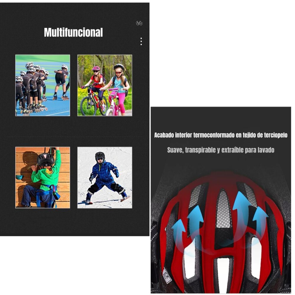 Casco Integral Infantil Bici 2 En 1 Slight Negro Lubabycas image number 5.0