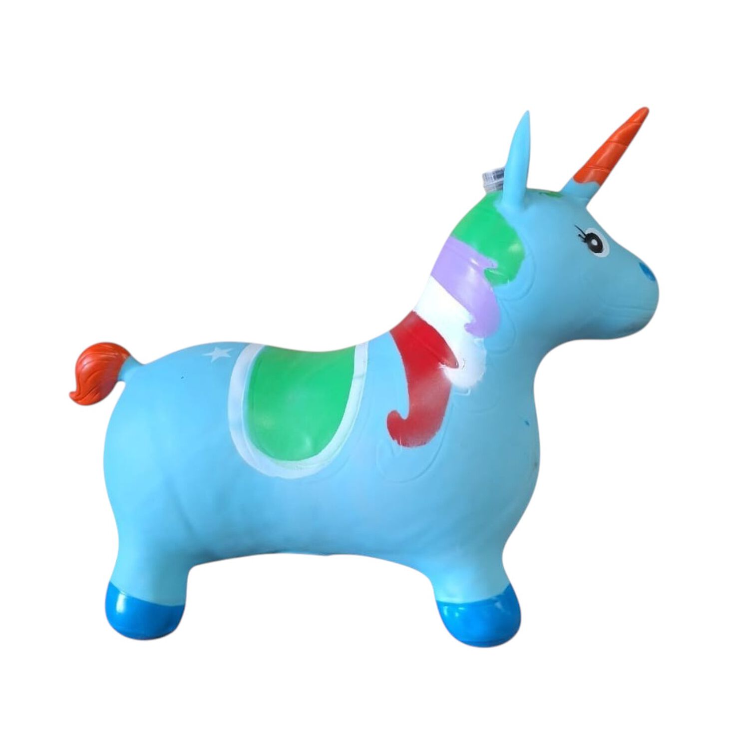 Unicornio Saltar&iacute;n Inflable Con Sonido Celeste image number 2.0