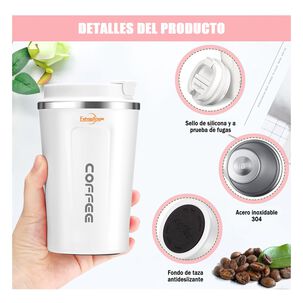 Termo Mug Café 380ml Acero Inoxidable Portátil Blanco