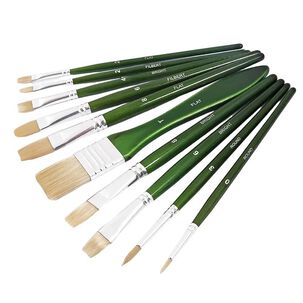 Set De 11 Pinceles De Color Al &Oacute;leo + Estuche