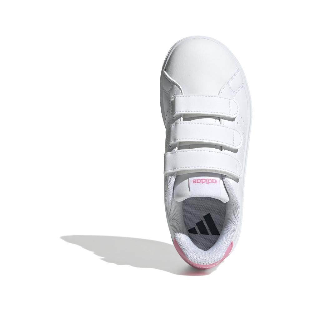 Zapatilla Infantil Niña Adidas Advantage Base 2.0 Blanco/rosado image number 4.0