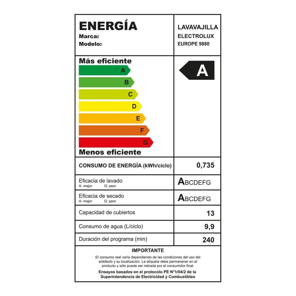 Lavavajillas 13 Cubiertos Inverter Experience Europe 9880 image number 12.0