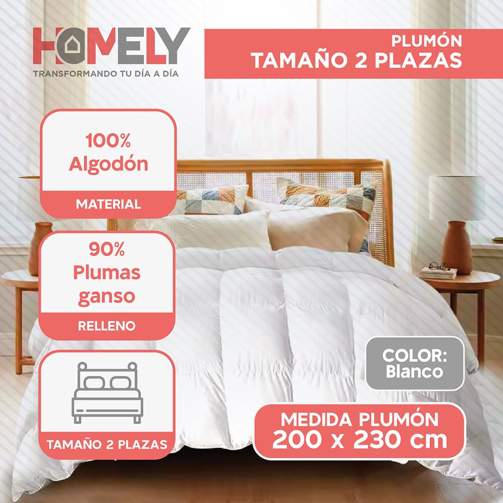 Cubrecama Cobertor 2 Plazas 90% Pluma Pecho Ganso Homely Lux image number 1.0