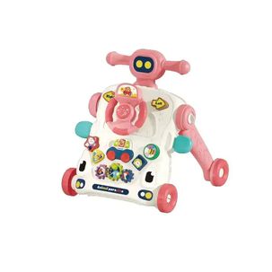 Andador Caminador Bebé Musical Multifuncional 3 En 1 Rosa
