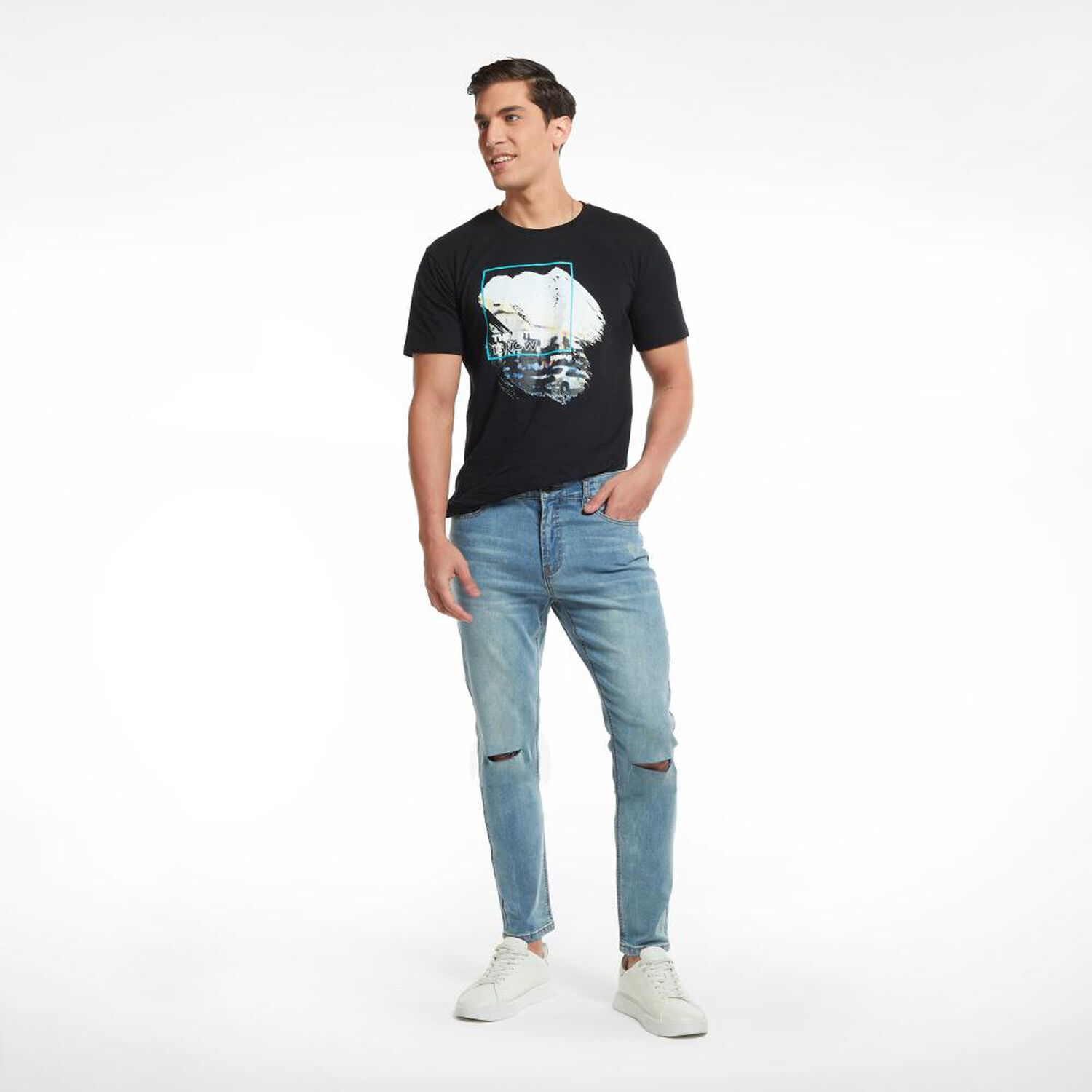 Jeans Roturas Tiro Medio Skinny Hombre Skuad image number 0.0
