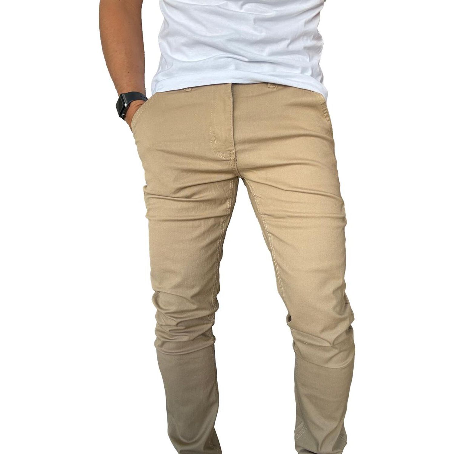 Pantal&oacute;n De Tela Elasticada Hombre Casual image number 20.0