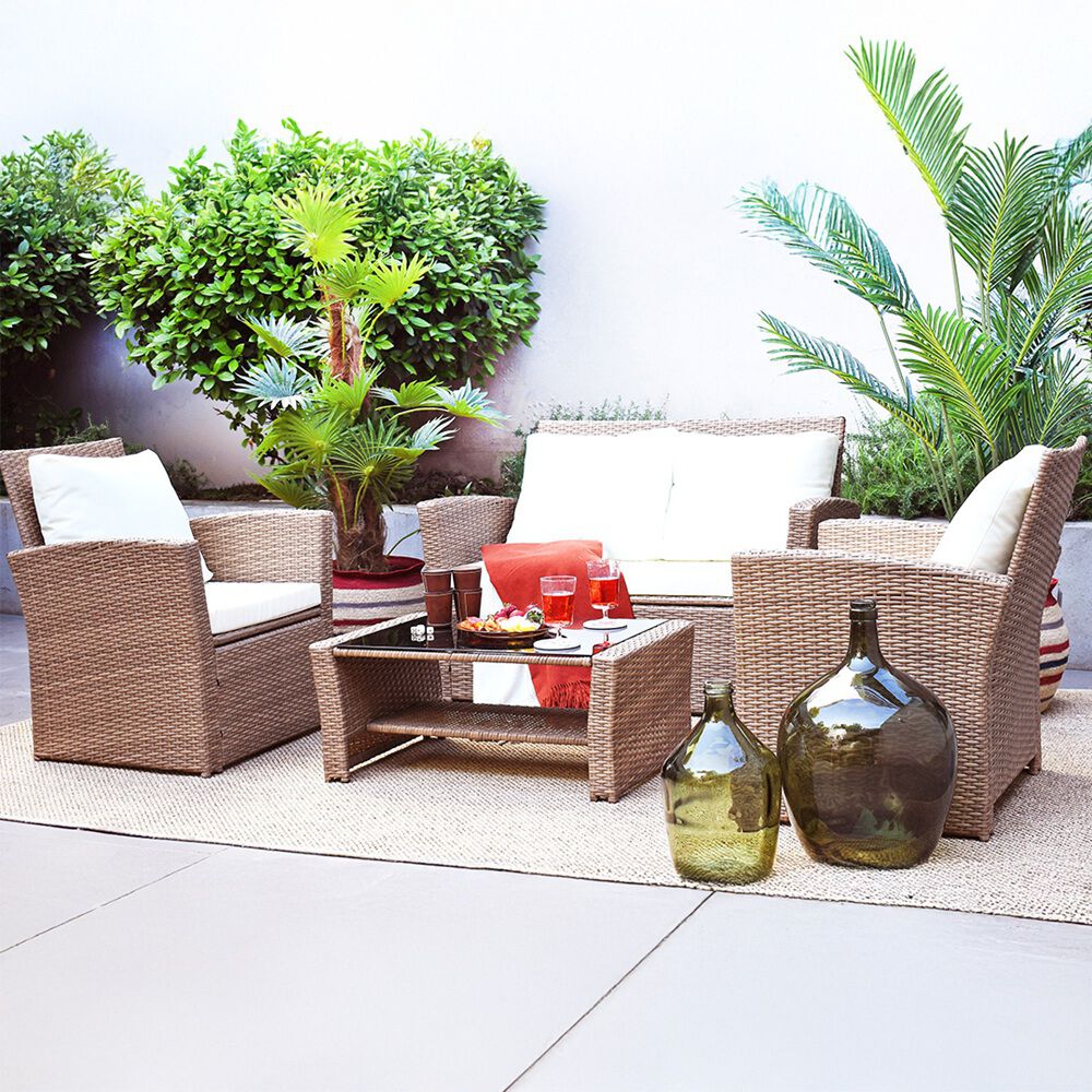 Juego Living Terraza Kanpur Caramelo 4 Personas image number 1.0