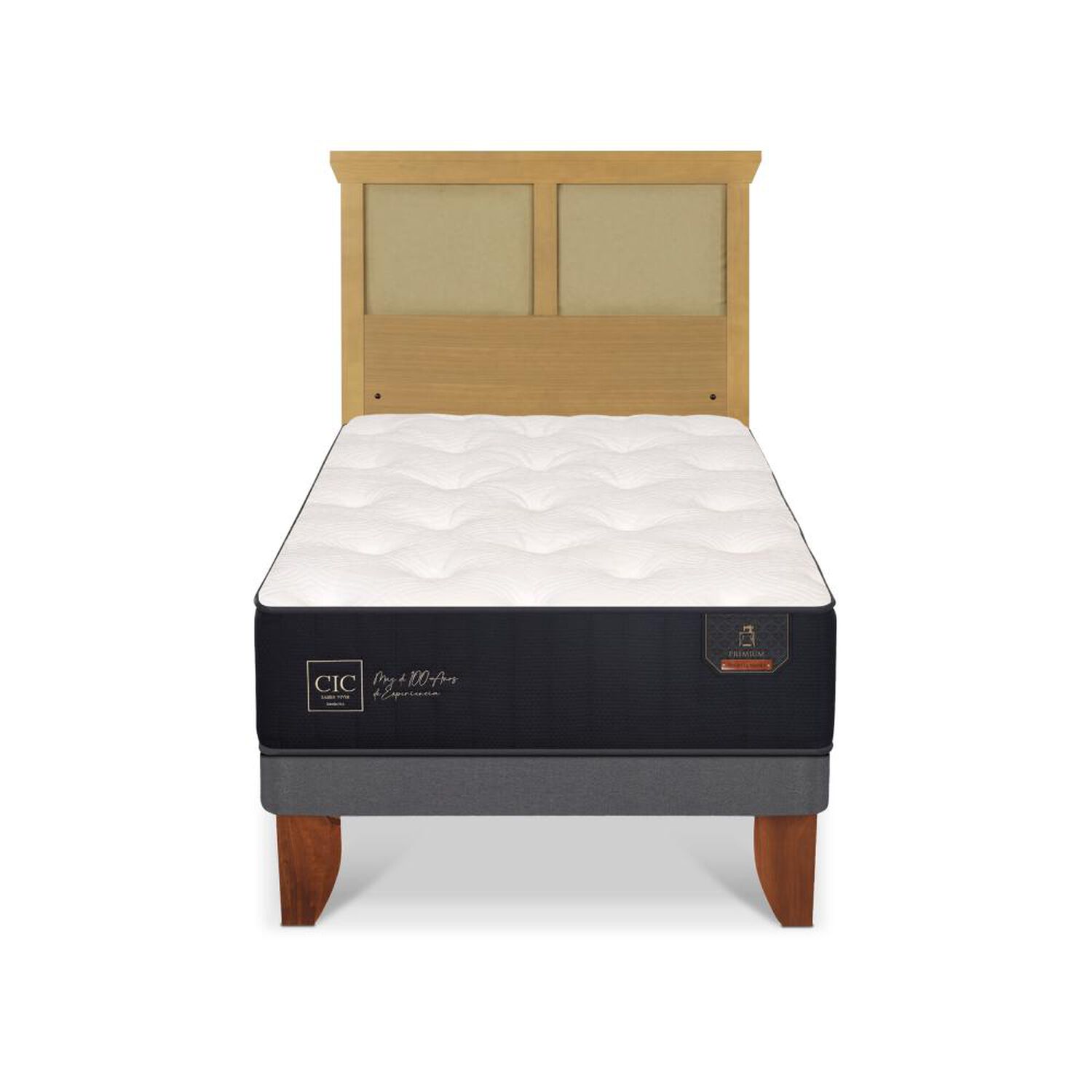 Cama Europea Cic Linea Premium / 1.5 Plazas / Base Normal + Respaldo image number 0.0