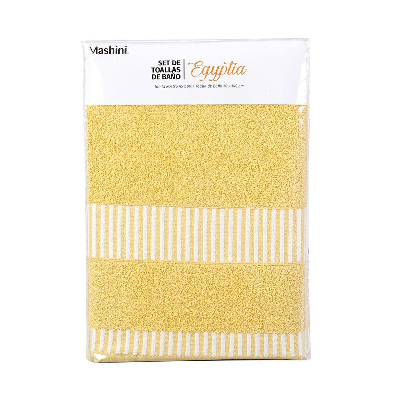 Set 2 Piezas Egyptia 460 Grs 45x90/70x140 Amarillo image number 2.0