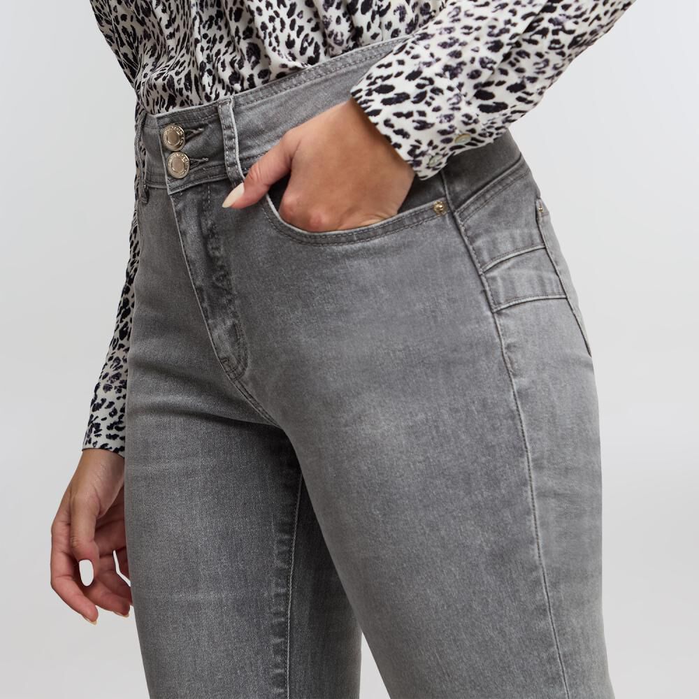 Jeans Tiro Alto Straight Push Up Mujer Kimera image number 4.0