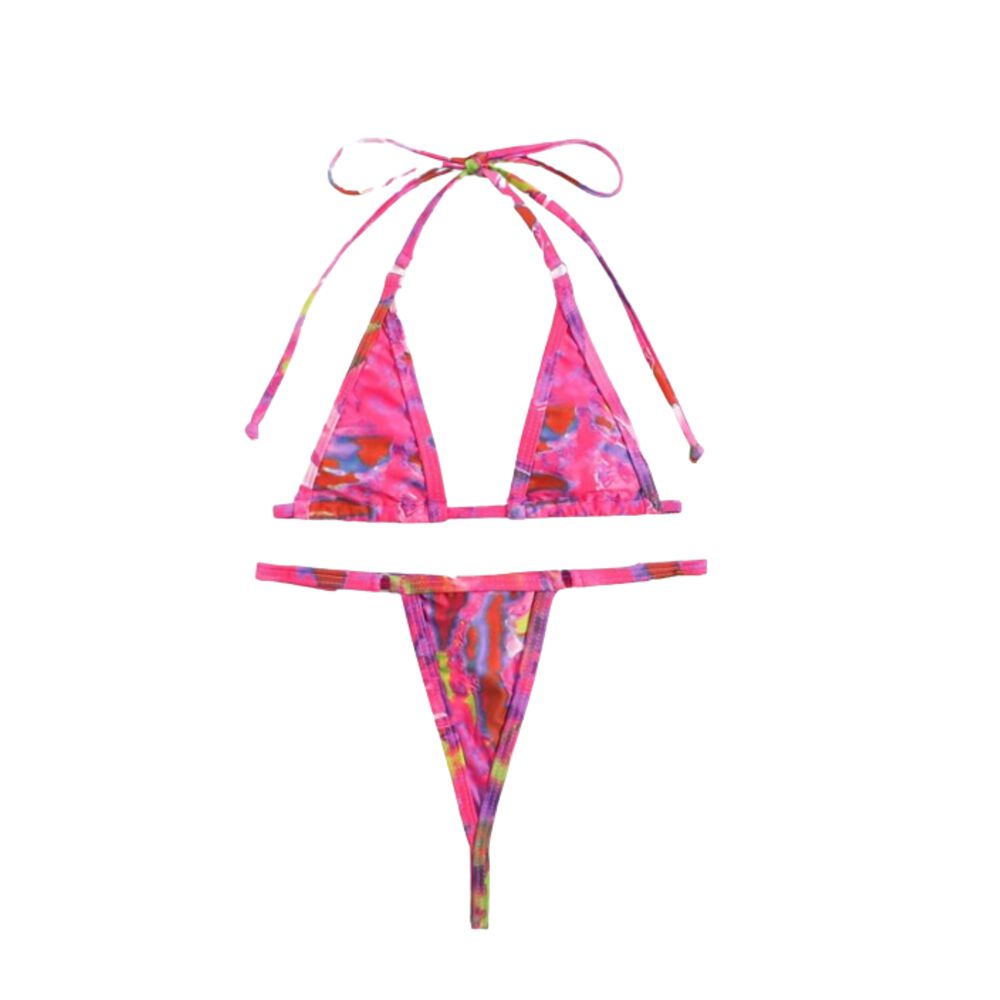 Traje Ba&ntilde;o Bikini Micro Tri&aacute;ngulo Con Estampado Muy Sexi image number 2.0