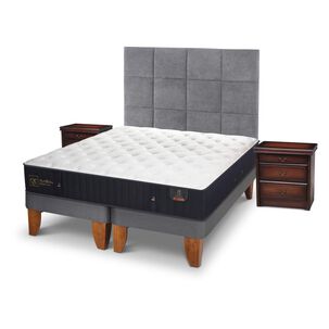 Cama Europea Cic Premium / 2 Plazas / Base Dividida + Set De Maderas