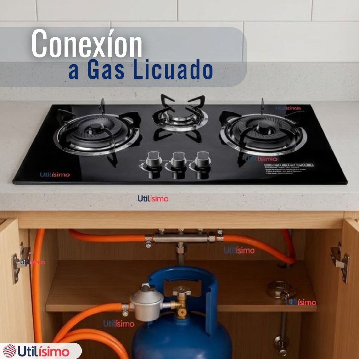 Encimera Gas Licuado 3 Platos Vidrio Templado image number 9.0