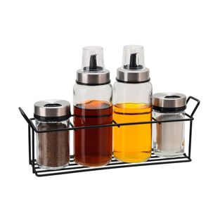 Set 2 Botellas Dispensadoras Aceite Vinagre + 2 Especieros