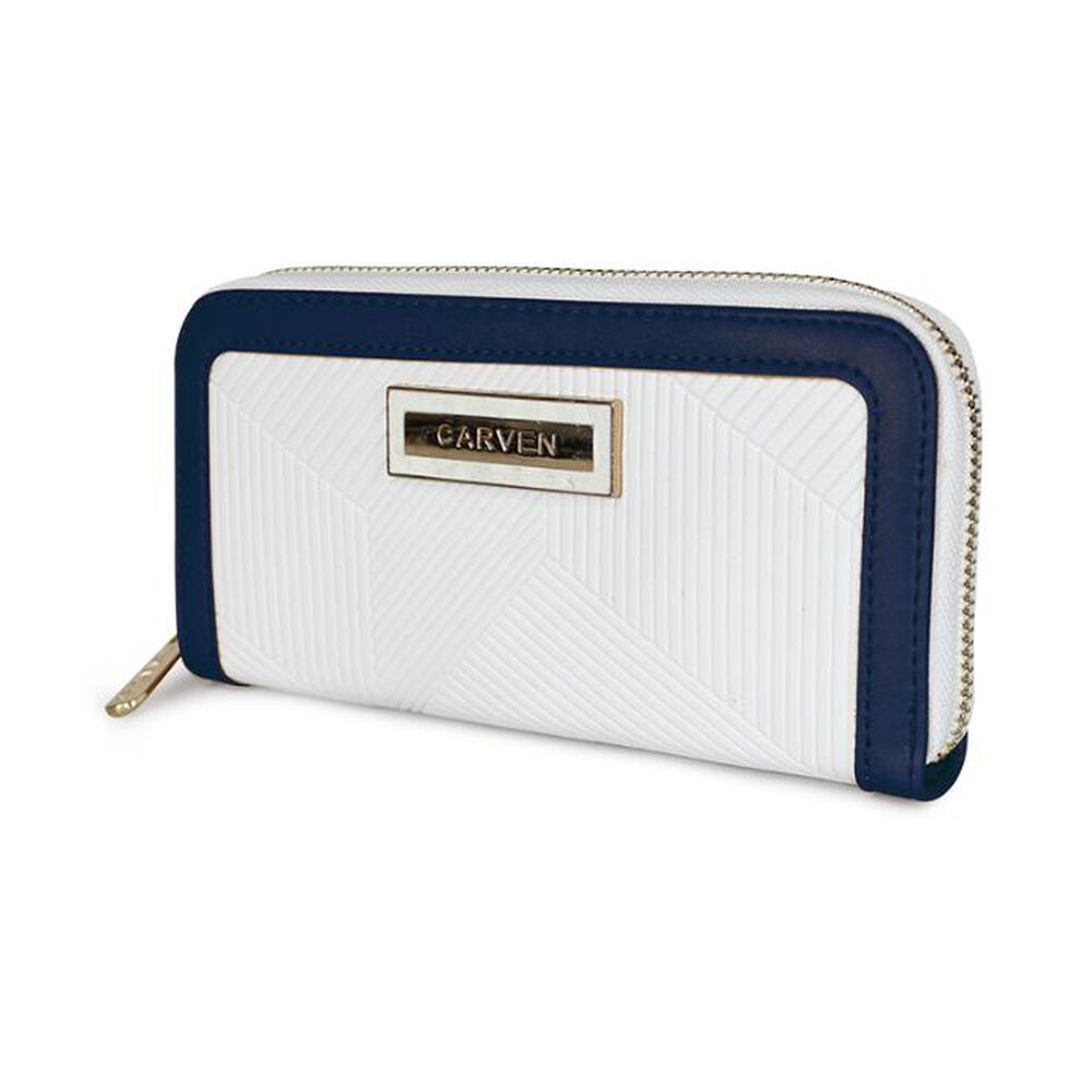 Billetera Mujer Greta Blanco Y Azul Carven Paris image number 0.0