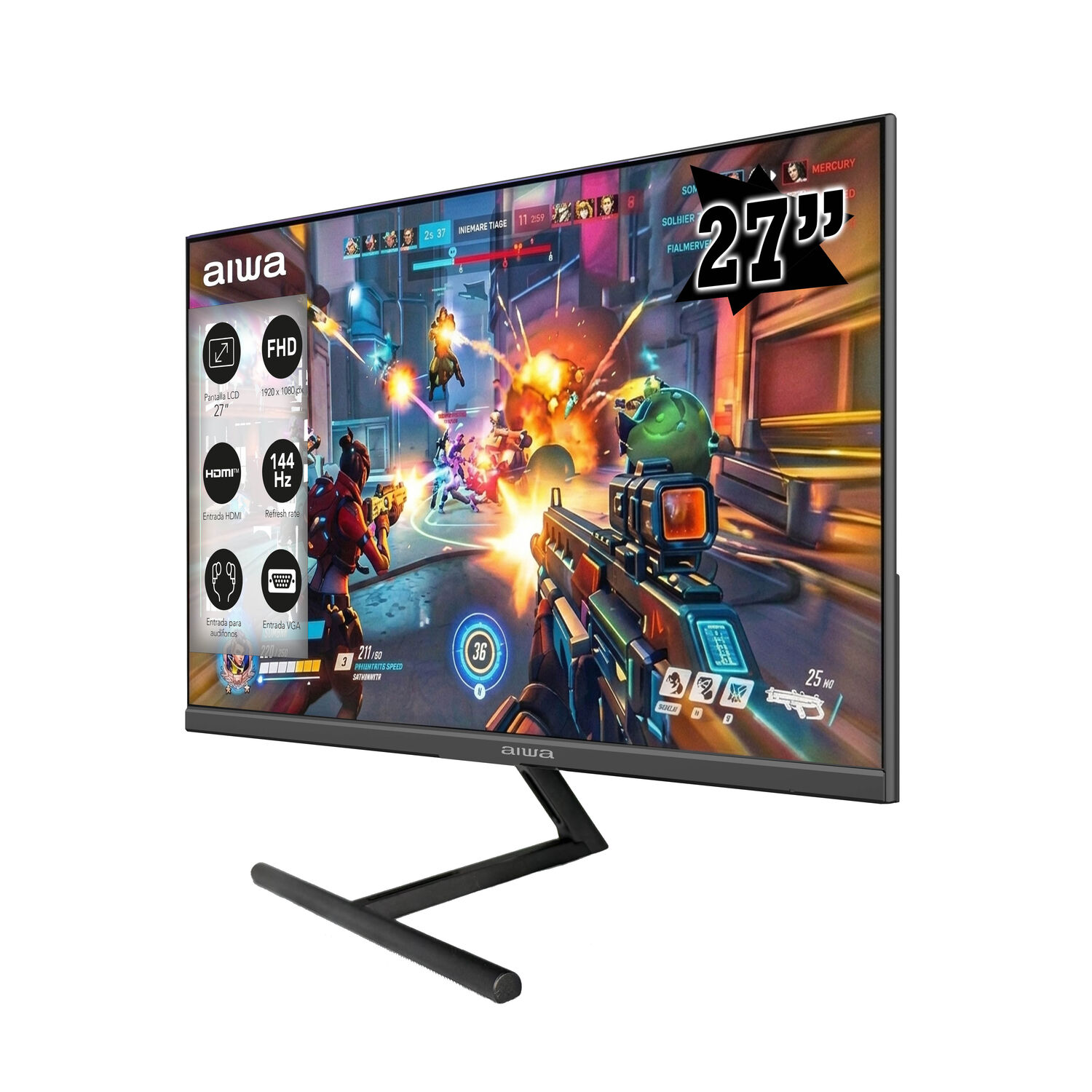Monitor Gamer Aiwa 144hz Pantalla Lcd 27'' Fhd Aw-mk27 image number 2.0