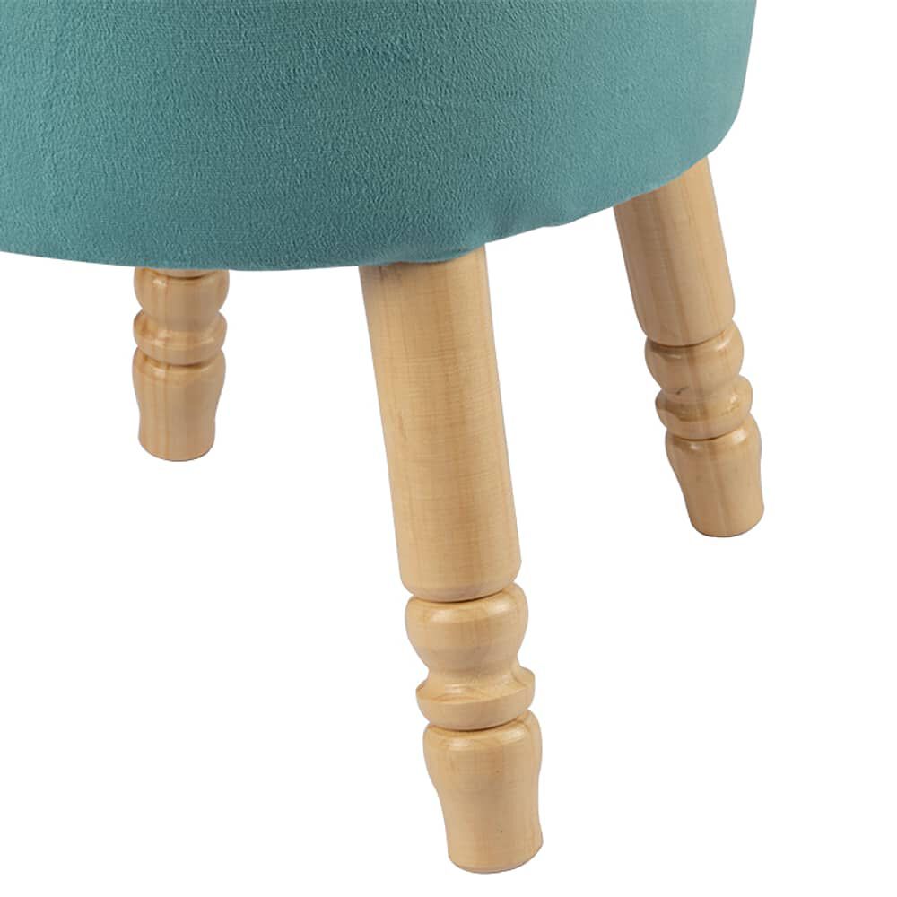 Pouf Bird Dise&ntilde;o Turquesa Felpa 35x35x45 Cm image number 3.0