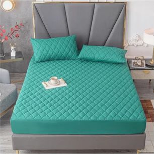 Cubrecolch&oacute;n Impermeable Superking + 02 Fundas De Almohada Verde