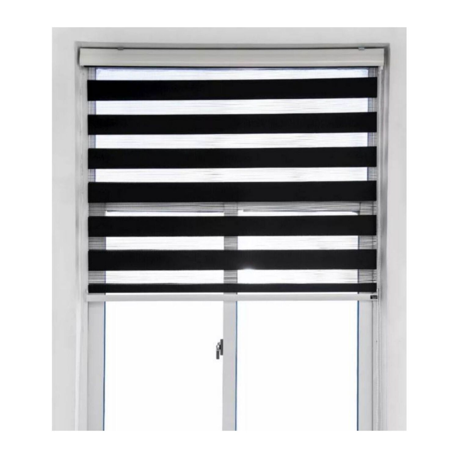 Cortina Roller D&uacute;o Zebra Negra 100x200 Cm image number 1.0