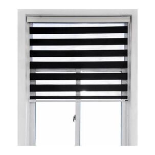 Cortina Roller Dúo Zebra Negra 100x200 Cm