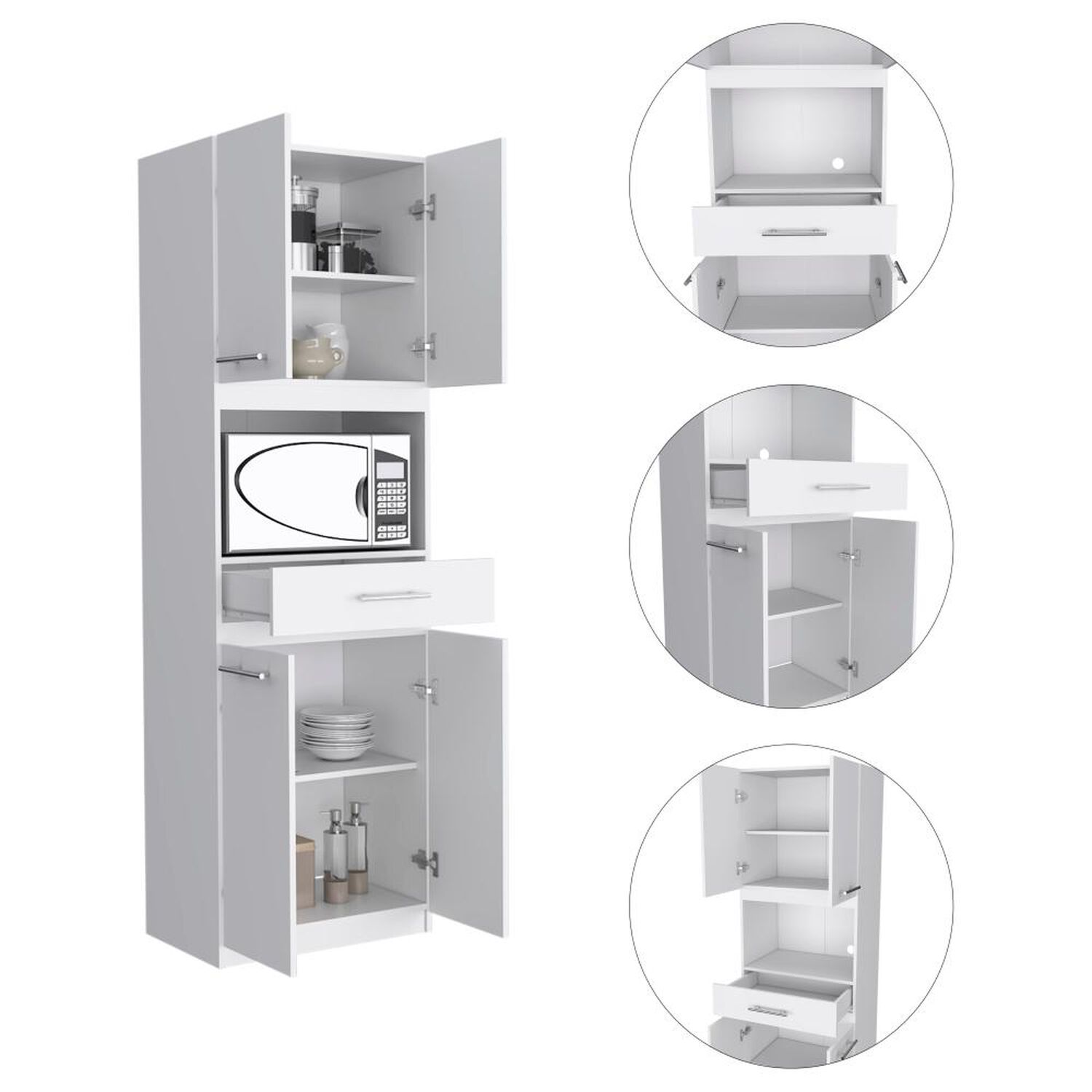 Mueble Microondas Tuhome Manchester / 4 Puertas / 1 Caj&oacute;n image number 3.0
