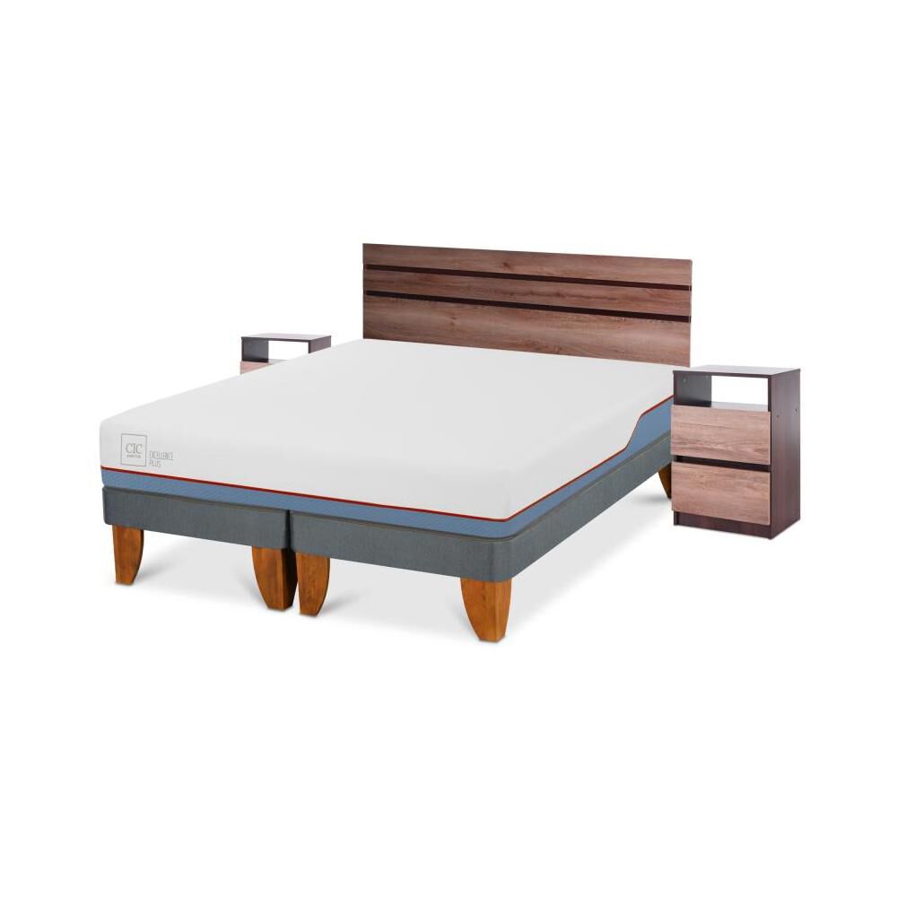 Cama Europea Cic Excellence Plus / 2 Plazas / Base Dividida + Set De Maderas image number 1.0