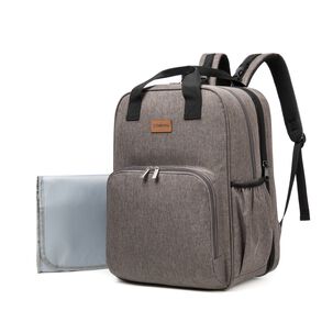 Mochila Maternal 3en1 Pañalera Cuna Y Mudador Gris Bebesit