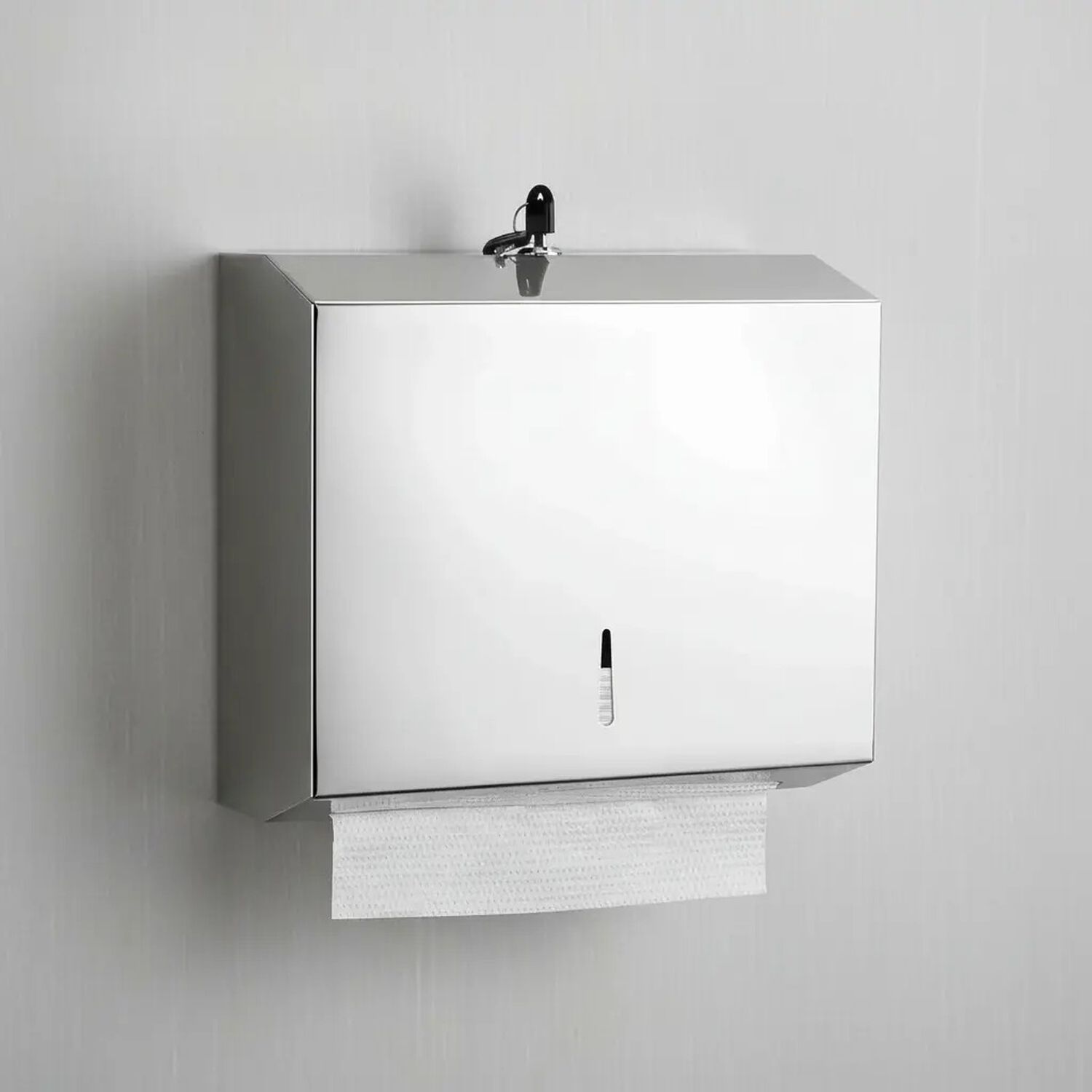 Dispensador De Toalla Interfoliadas De Acero Inoxidable Con Llaves Marca Taumm image number 7.0