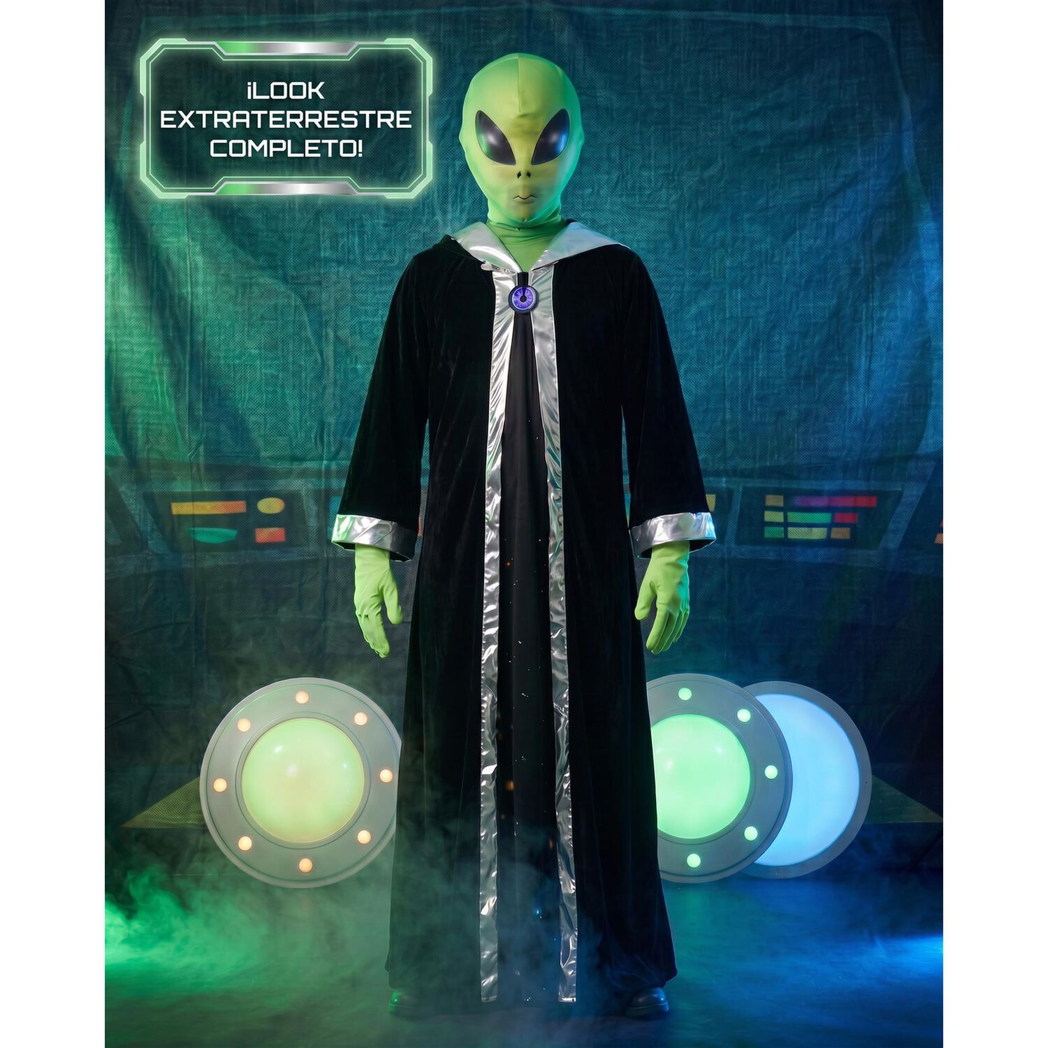 Disfraz Alien Marciano M&iacute;stico Stardy Infantil Para Ni&ntilde;os Verde Cosplay Extraterrestres Espacial Ideal Para Fiesta, Halloween image number 3.0