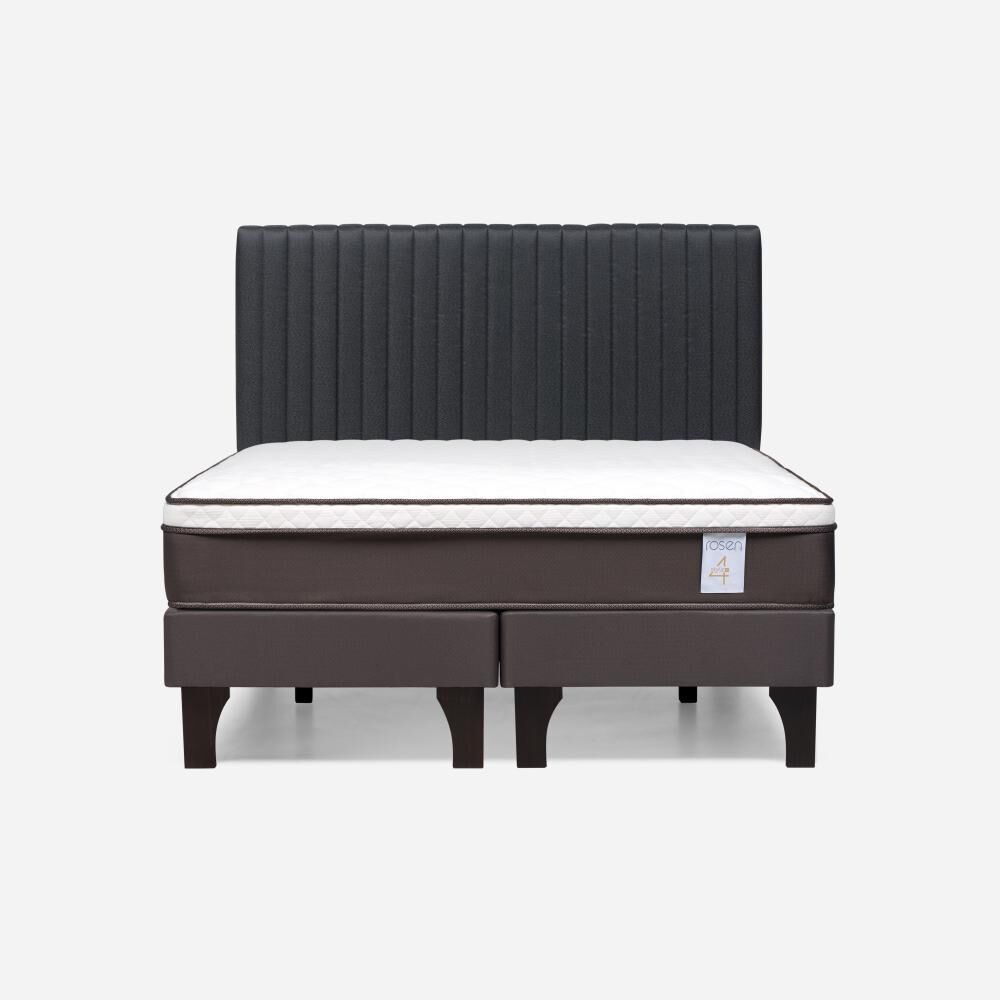 Cama Europea Rosen New Style 4 Plus / 2 Plazas / Base Dividida + Respaldo Lucio image number 0.0