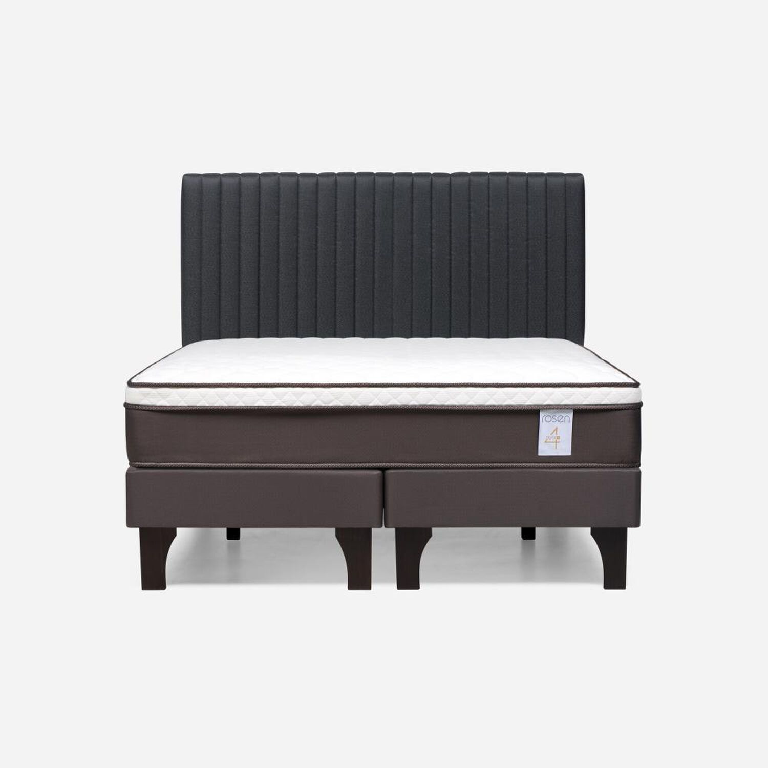 Cama Europea Rosen New Style 4 Plus / 2 Plazas / Base Dividida + Respaldo Lucio image number 0.0