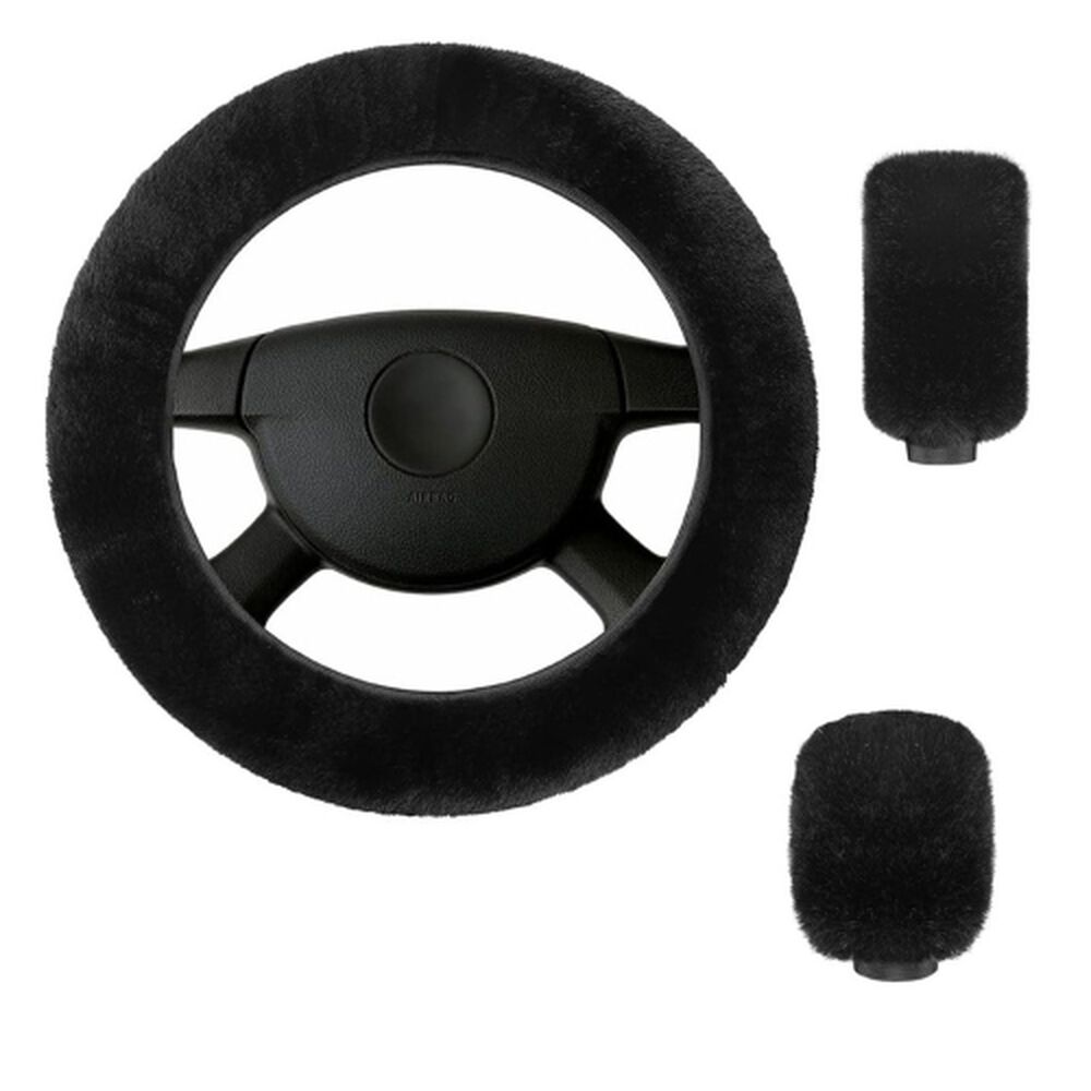 Kit Funda De Volante Pomo Freno Cinturon Reposabrazos Felpa image number 0.0