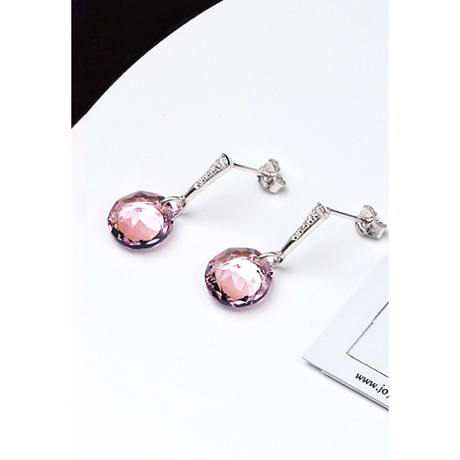Aros Gracia Cristales Genuinos Light Rose image number 1.0