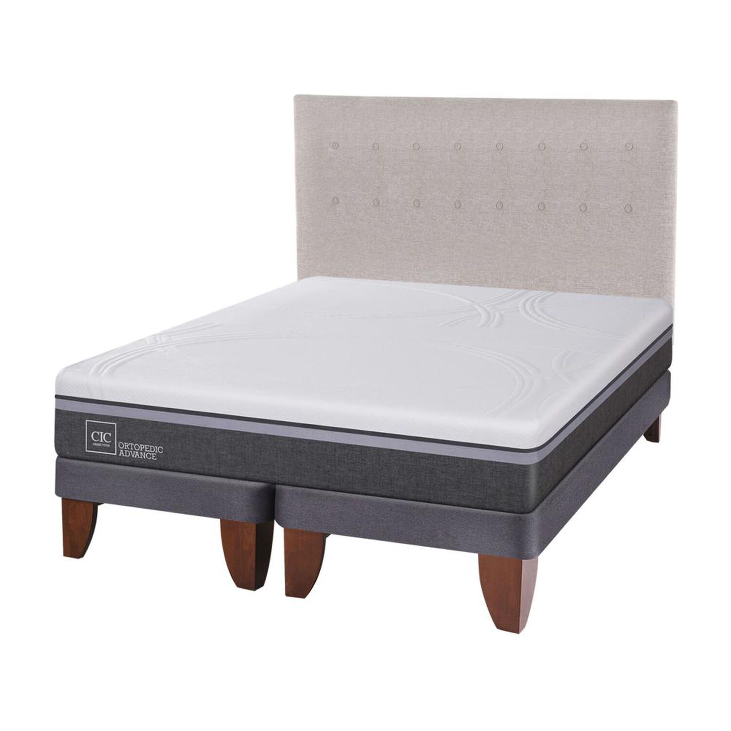 Cama Europea Cic Ortopedic Advance / King / Base Dividida + Respaldo image number 1.0