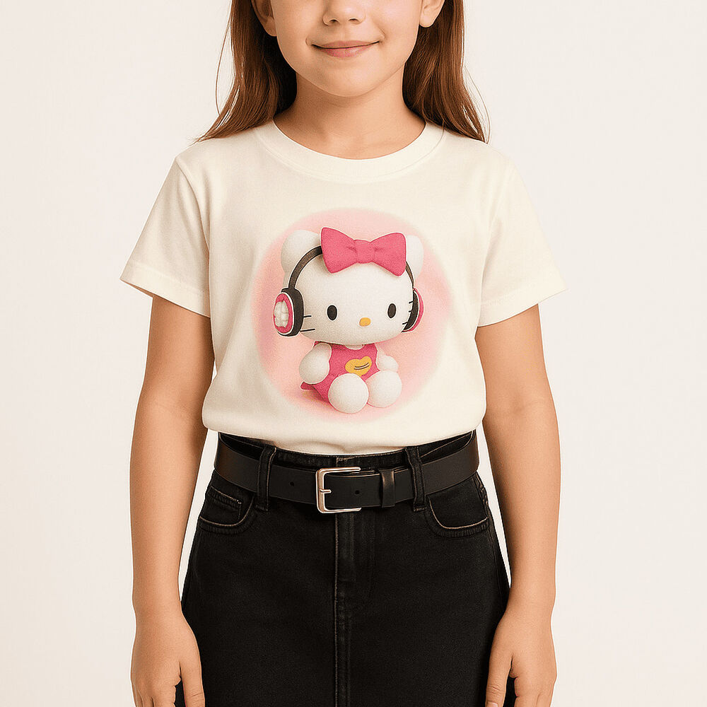 Falda Short Niña Algodón Con Cinturón Negro Kibou image number 1.0